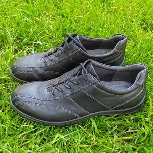 ECCO Sky Tie Lace Up Black Leather Comfort Shoes Women Sz US 8 EU 39 Shock Point